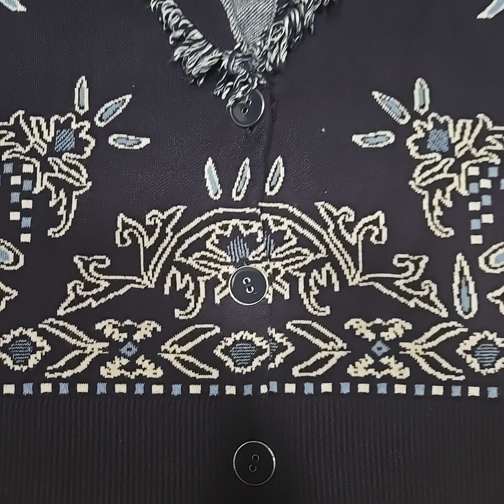 Chico,S Sweater Cardigan Navy With White And Blue Zise 3 XL